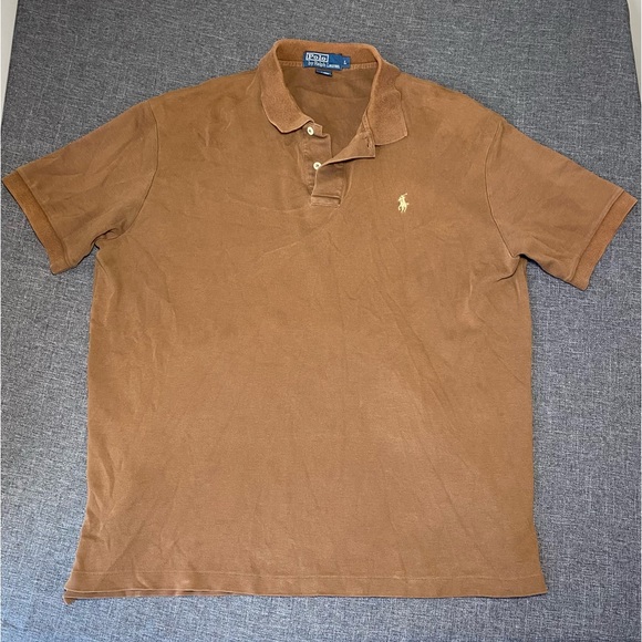 Polo Ralph Lauren Short Sleeve Polo Men's L Regular Fit Brown - Picture 1 of 7